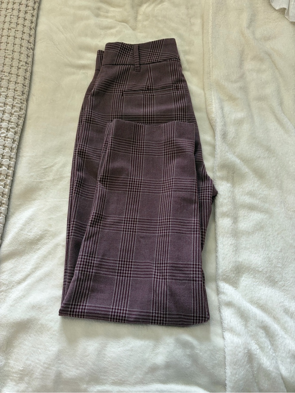 Wilfred Plum Plaid Straight-Leg Trousers - Picture 4 of 4